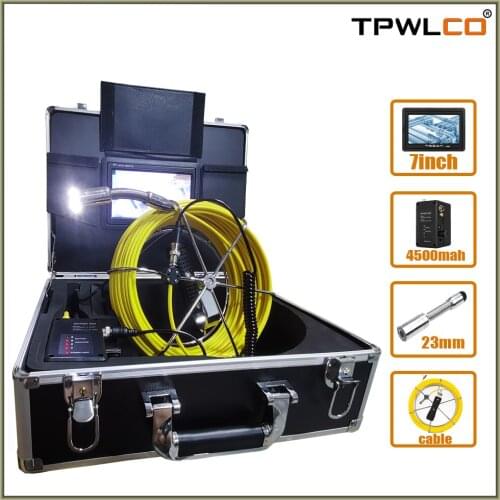20-50M Yellow Cable Camera Endoscope Pipe Inspection Drain Sewer CCTV Industrial System Waterproof 7inch Monitor 720P