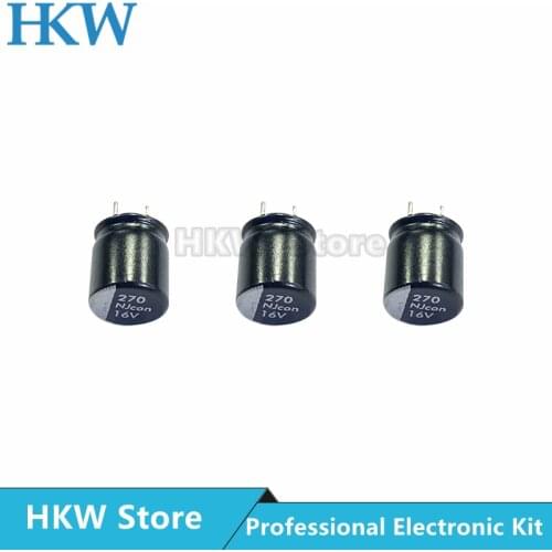 20pcs NEW DIP 270uF 16V 8x8mm Super Low ESR 16V270uF For Motherboard VGA Solid Aluminum Capacitor 270UF16V High Quality 8*8mm