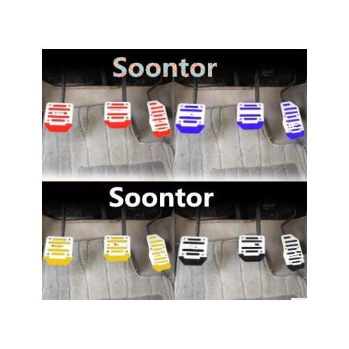 Car Foot Treadle Cover Pad Aluminium Alloy 3Pcs Auto Vehicle Non-slip Pedal Car Pedal Cover Set Manual Transmission