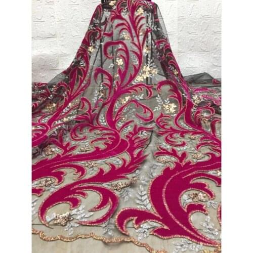 Tulle embroidery french net lace fabric ZH-16881 for bridal dress