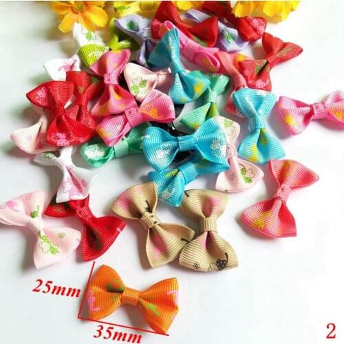 50Pcs Grosgrain Ribbon Bows 3.5*2.5cm Cartoon Ribbon Bow For DIY Wedding Craft Bow Tie Decoration Craft DIY
