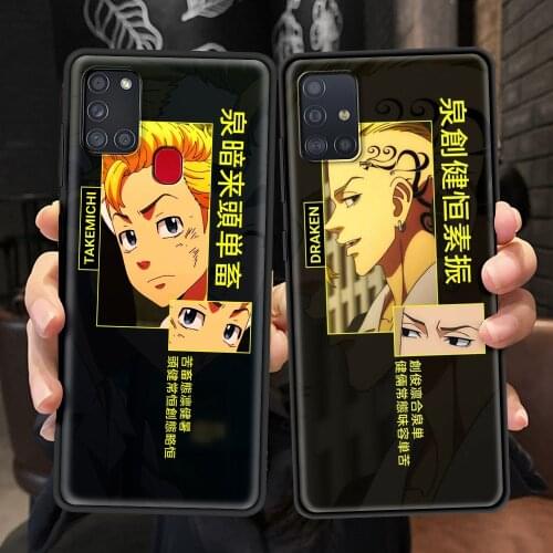 Black Case For Samsung Galaxy A51 A71 A21s A12 A31 A72 Soft Coque A52 A32 A41 Trend Painted Phone Cover Japanese Tokyo Revengers