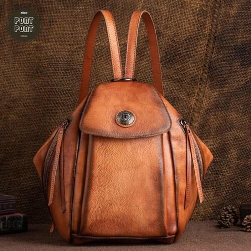 Designer Female Backpack Genuine Leather Large Fashion Bag For Women Zipper Safe Backpack Practical Strap sac a dos femme bolsas