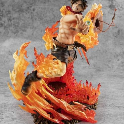 23cm Anime One Piece Action Figure PVC Model Toys Fire Fist Ace Characters PVC Collectible Statue Decoration Children Xmas Gifts