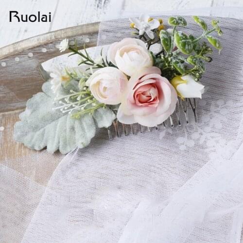 Elegant Wedding Headwear Bridal Accessories Rose Hair Comb 2 colors Wedding Headpieces Fashion Hair styles HD2