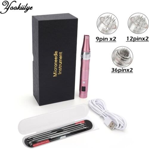 Electric Micro Needles Derma Pen Dr pen Wireless Microneedle Pen & 6pcs Needles & 4pcs Acne Removal Needles Face Skin Care Tools