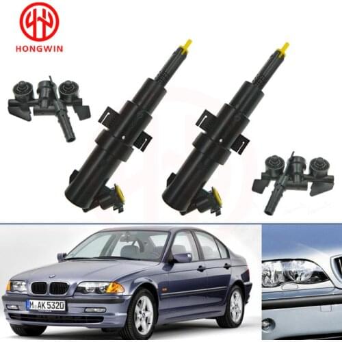 Front Headlamp Washer Nozzle Jet 61678362823 + Washer Cap 61674290867&61674290868 For BMW 3Series E46 1997-2006