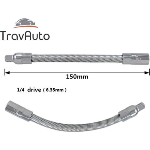 Flexible Extension Bars 1/4" Drive 6.3mm Socket Tool Ratchet Flexible Bar