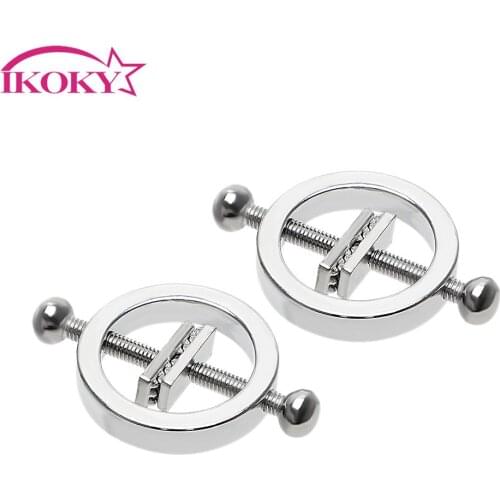 IKOKY 1 Pair Nipple Clamps Nipple Stimulator Sex Slave Restraints Adjustable Breast Clips Flirting Teasing Sex Toys for Couple