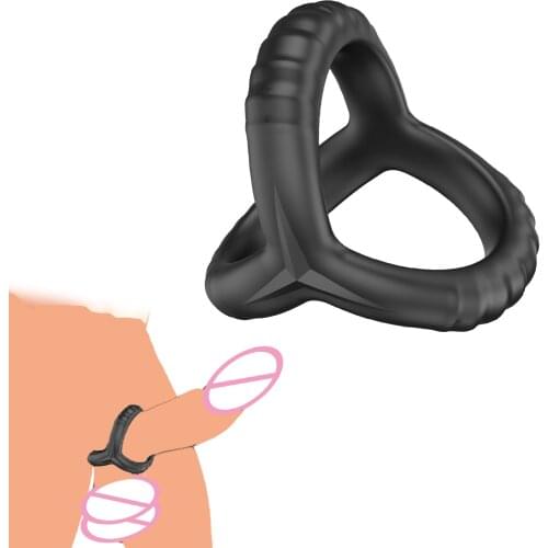 New Silicone Cock Ring Male Chastity Device Sex Toys for Men Penis Rings Delay Ejaculation Lock Penis Cockring Scrotum Stretcher