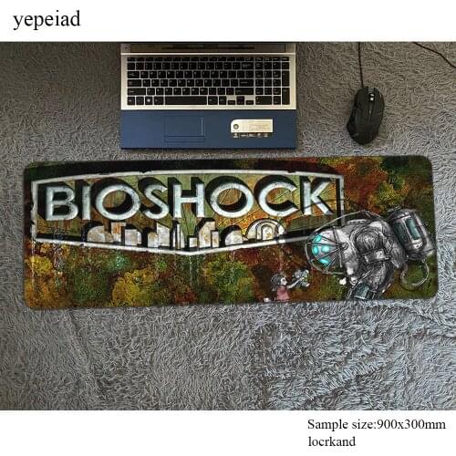 Bioshock padmouse thick gaming mousepad game 900x300x4mm large mouse pad gamer computer desk esports mat notbook mousemat pc
