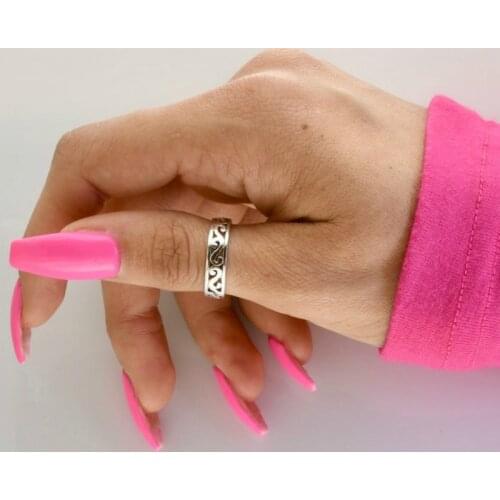 Fashion Silver Color Wedding Band Thumb Rings Bridal Ring Set Size 6-10