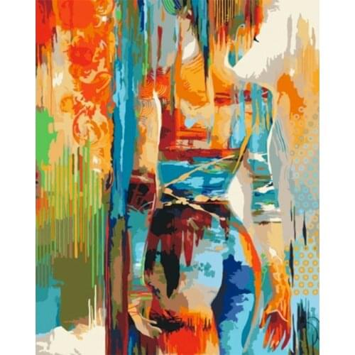 Painting By Numbers Coloured Women Oil Painting On Canvas Handmade Frame Picture By Number DIY Craft Kits FOr Adults Home Decor