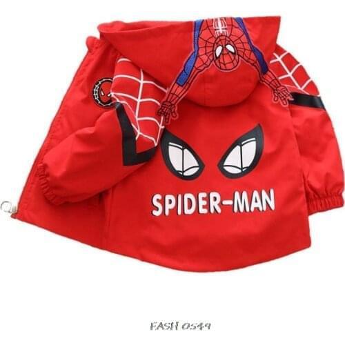 SpiderMan New Childrens Cartoon Mickey Minnie Jacket Boys and Girls Baby Outing Clothes Jacket Children Zipper Cardigan Jacket