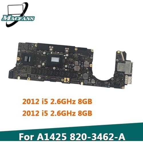 Tested Original A1425 Motherboard i5 2.5G/2.6G 8GB for MacBook Pro Retina 13" A1425 Logic Board Late 2012 Early 2013 820-3462-A