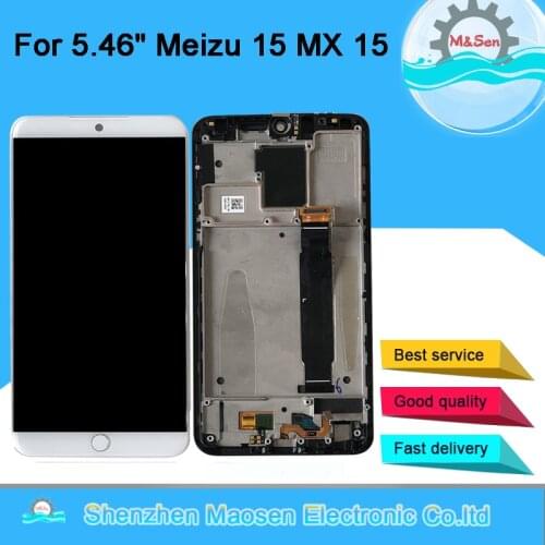 Original M&Sen 5.46" For Meizu 15 MX 15 MX15 M881Q C Snapdragon 660 Super AMOLED LCD Screen Display+Touch Panel Digitizer Frame