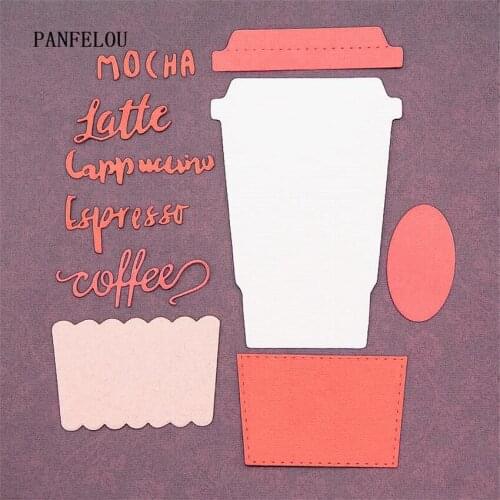 PANFELOU Spliced coffee cup paper die cutting dies metal craft Scrapbooking/DIY Easter Easter Embossing mould cards