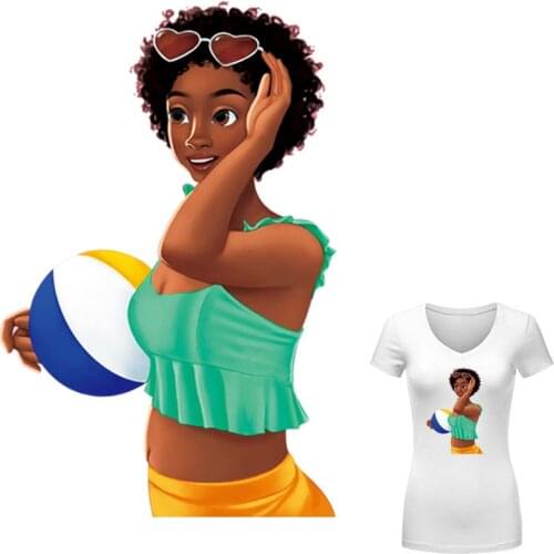 Iron-On Transfers For Clothing Baseball Girl Iron On Heat Transfer Clothes Diy Accessory Fashion Stickers Ironing Stickers