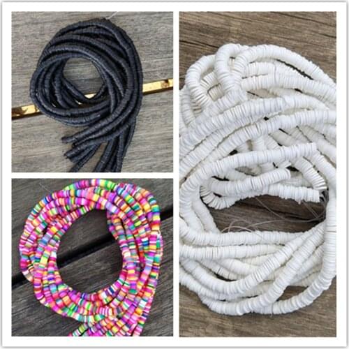 New 3--8mm Flat Round Polymer Clay Beads Chip Disk Loose Spacer Handmade Beads For DIY Jewelry Making Bracelet