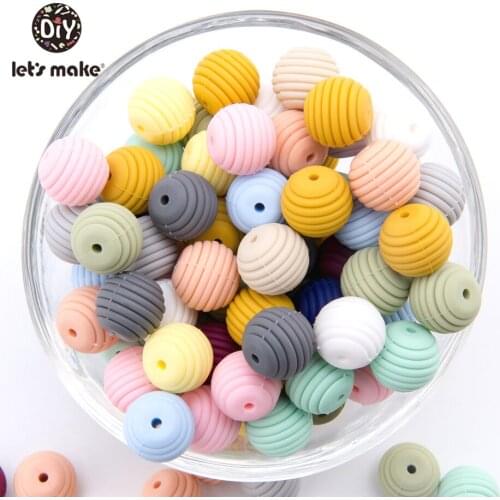 LetS Make Screw 100Pc 15Mm Teething Baby Diy Beads Toys Toddler Silicone Teether For Infant Food Grade Baby Teether Baby Toy