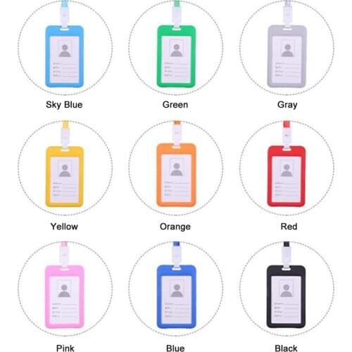 Work Card Holder With Rope Plastic Staff Name ID Card Employee Identity Badge