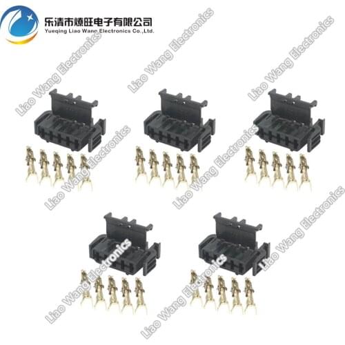 5 Sets Female 5 Pin DJ7053-2.8-21 Auto Wire Connector Electrical Socket With Terminals For VW