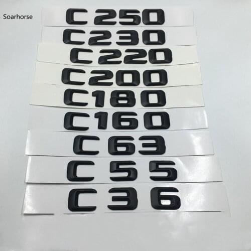 Soarhorse For Mercedes Benz C Class C36 C55 C63 C160 C180 C200 C220 C230 C250 Rear Emblem Black Logo Letters