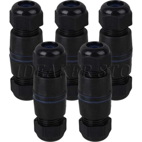 5PCS RJ45 Coupler Waterproof IP68 Cable Wire Connector Protection M25 Gland No Shield Double Cable Use Outdoor Equipment
