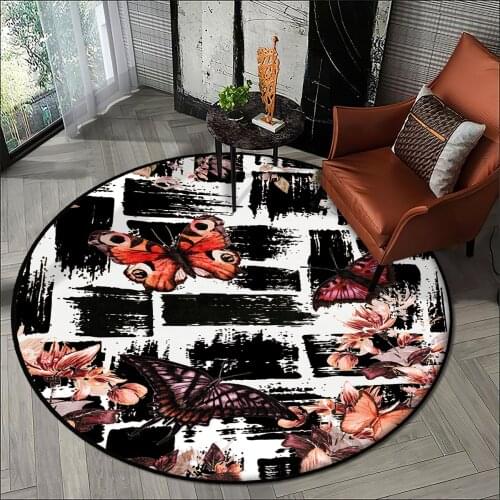 Modern living room carpet round carpet Free Shipping carpet with Butterfly Insect pattern