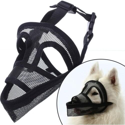 Comfortable Pet Dog NO Bite Adjustable Mask Breathable Bark Mesh Mouth Muzzle Grooming Anti Stop Chewing Anti Bark Dog Supplies