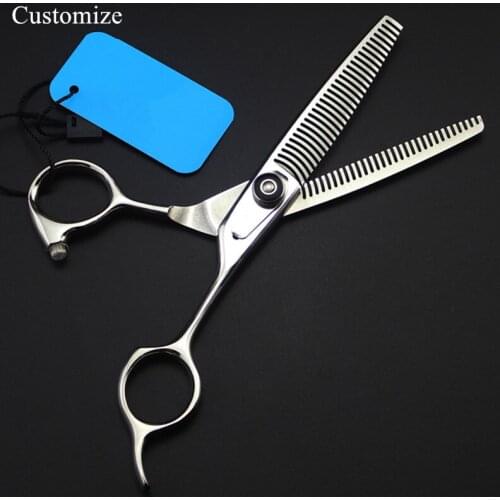 Customize new Japan 440c Double-sided Curved teeth 6 inch hair salon scissors barber makas Thinning shears hairdressing scissors