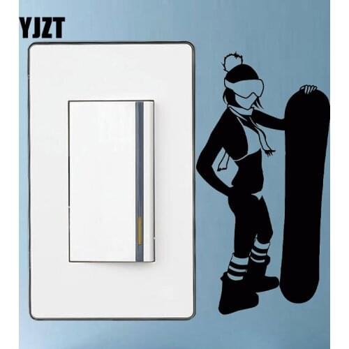 YJZT Snowboarding Snowboarder Sexy Girl Vinyl Decoration Wall Decal Home Stickers 8SS2165