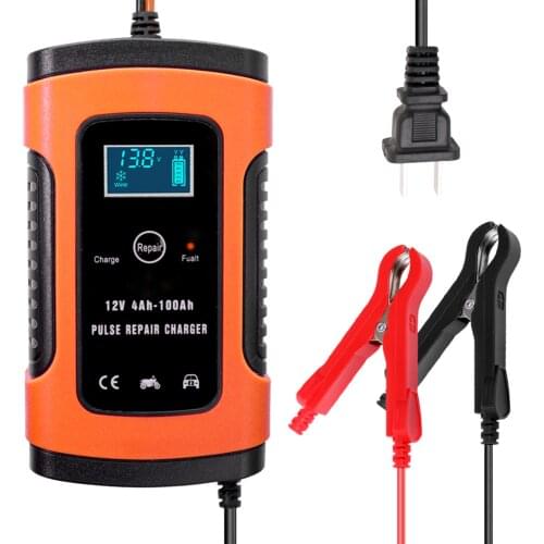 12V 6A Full Automatic Car Battery Charger Intelligent Fast Power Charging Lead Acid Car Jump Starter with Digital LCD Display