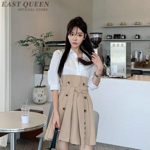 Womens Dresses New Arrival 2019 Shirt Dress Half Sleeve Double-Breasted Belt Patchwork Casual Dresses For Women 2019 DD2253