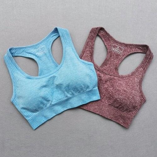 Vital Seamless Yoga Bra Women Fitness Cropped Top Push Up Sports Bra Racerback Brassiere Sport Femme Gym Bra Running Active Wear