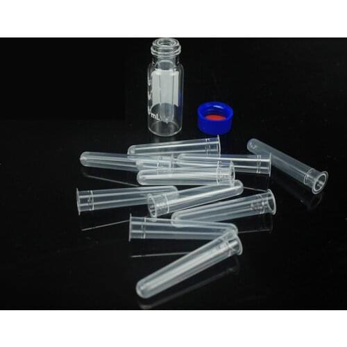 1000pcs/lot 250ul Plastic round bottom Chromatographic-vial Insert Pipe Inserts for 1.5 ml HPLC vials