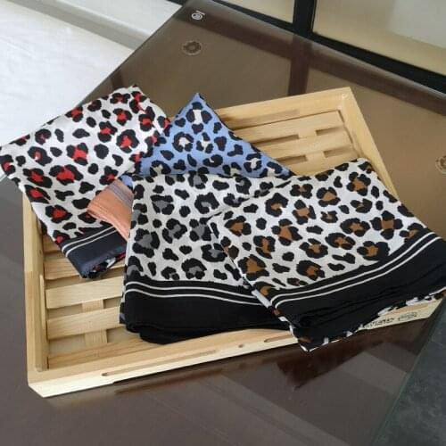 2020 70x70 new Leopard Multipurpose women Silk twill scarf Satin square tie Hairband ladies foulard femme towel bufanda shawl