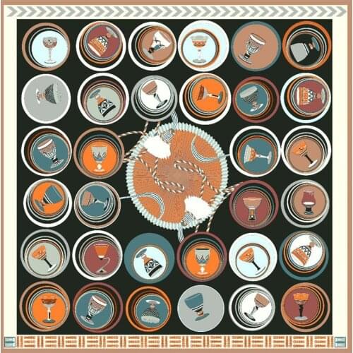 43" Large Square 100% Silk Scarf Shawl Wraps Women Fashion Print Silk Neckerchief Necktie Head Scarves Hijab for Hair Wrapping