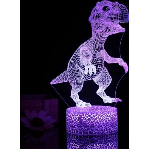 8 Color DC 5V 3D Dinosaur LED Night Light with Remote Control Kids Children Colorful Atmosphere Lamp Touch Control New Year Gift