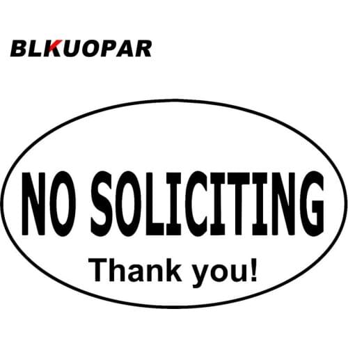 BLKUOPAR for No Soliciting Thank You Car Stickers Sunscreen Fashionable Decals Scratch-Proof Graffiti Trunk Laptop Decor