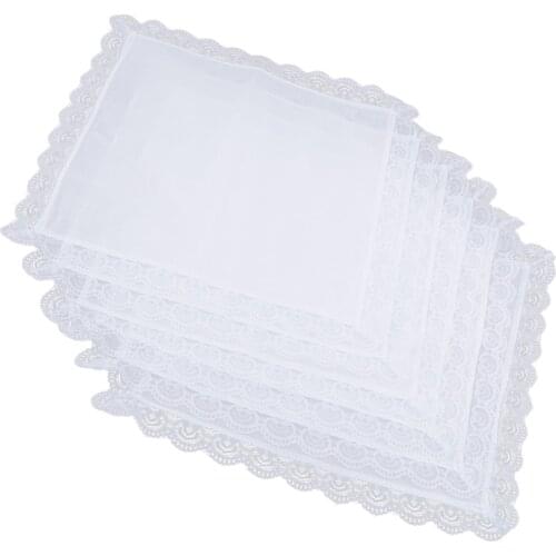 100% Cotton White Handkerchiefs Hanky Pocket Square for Men Women 26x27cm