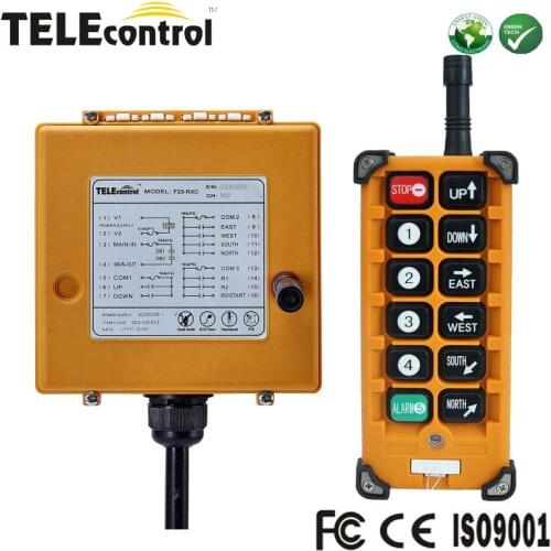 Telecontrol 8 Single speed push buttons Wireless industrial remote control system F23-A