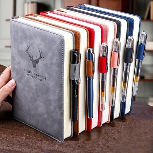 A5 notebook business soft leather thickened notepad office stationery bookkeeping meeting home office supplies