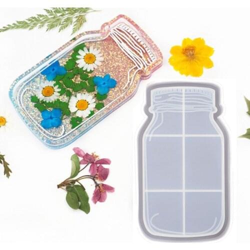 Bottle Shape Dish Resin Mold Silicone Jewelry Tray Soap Dish Candle Holder Molds DIY Craft Tools 158*91*15mm