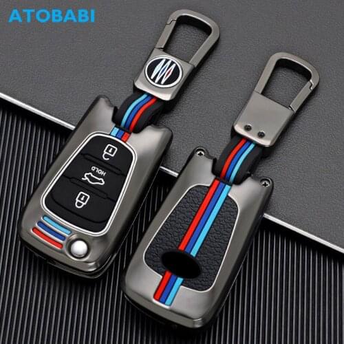 Zinc Alloy Car Key Cases Flip Remote Control Protector Cover For Kia K5 K7 Sorento Sportage Rio Cerato Hyundai I30 Elantra Azera
