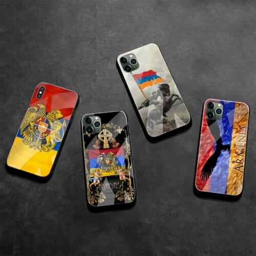 Armenia Armenians Flag Phone Case Tempered Glass For iPhone 12 Pro Max Mini 11 Pro XR XS MAX 8 X 7 6S 6 Plus SE 2020 cover