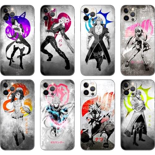 Black tpu case for iphone 5 5s se 6 6s 7 8 plus x 10 XR XS 11 12 mini pro MAX back cover Seven Deadly Sins Nanatsu no Taizai Ban