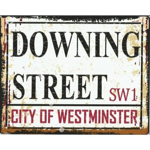 Downing Street London Street Metal Sign Vintage Style Pub Bar Shop
