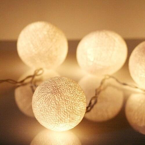 Decorative 1.2m Cotton Ball Fairy LED String Lights Party Patio Wedding Christmas DIY Home Decoration Party Supplies Accessories