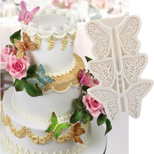Butterfly Trio Molds Fondant Cake Decorating Tools Silicone Molds Sugarcrafts Chocolate Baking Tools for Cakes Gumpaste Form